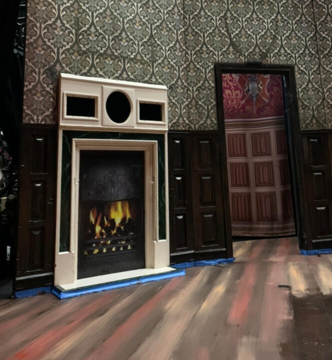 Faux Marble fireplace and vinyl fire touch-up